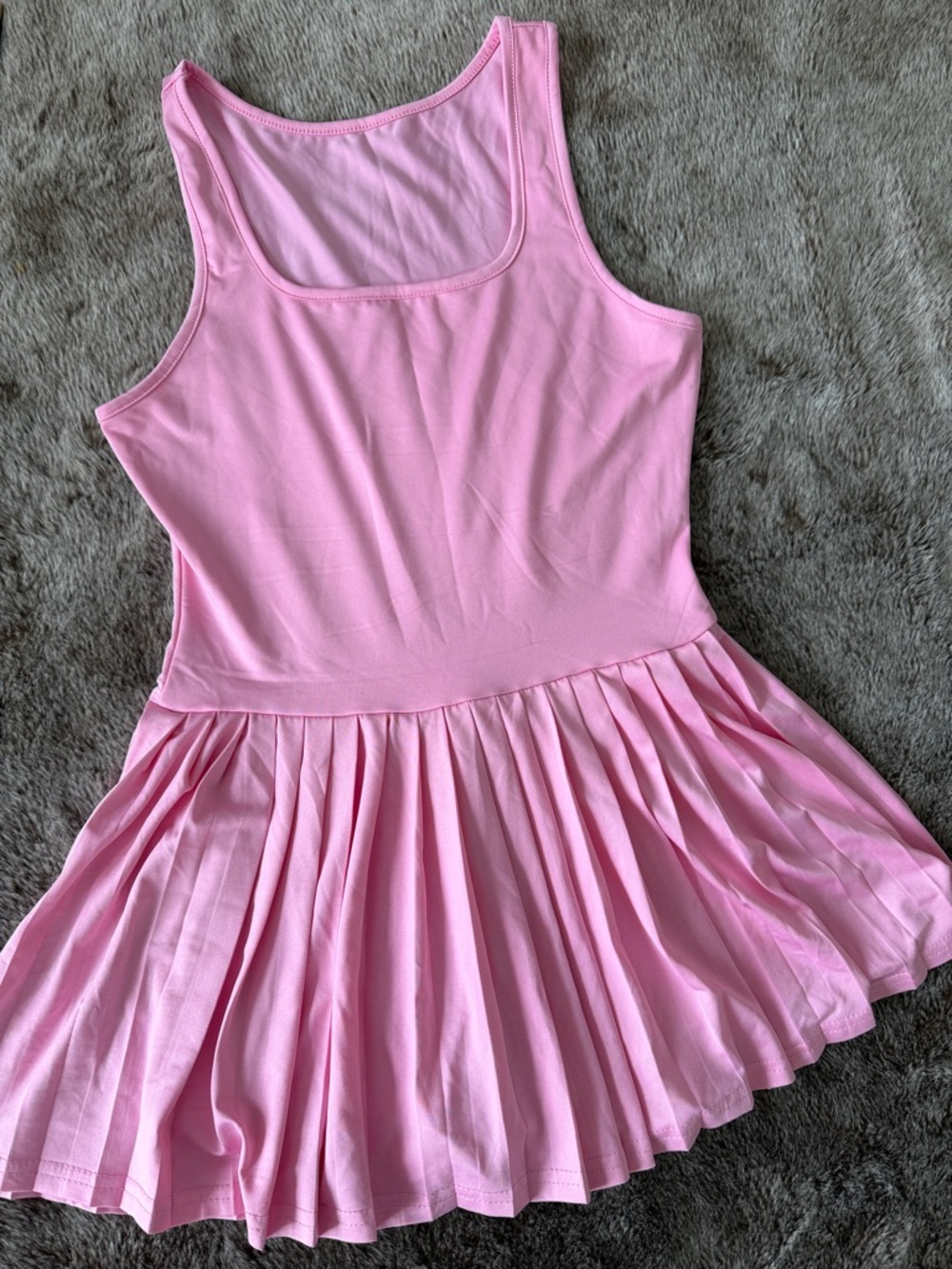Amazon Pink Sleeveless Pleated Mini Tennis Dress built in shorts S 🎾